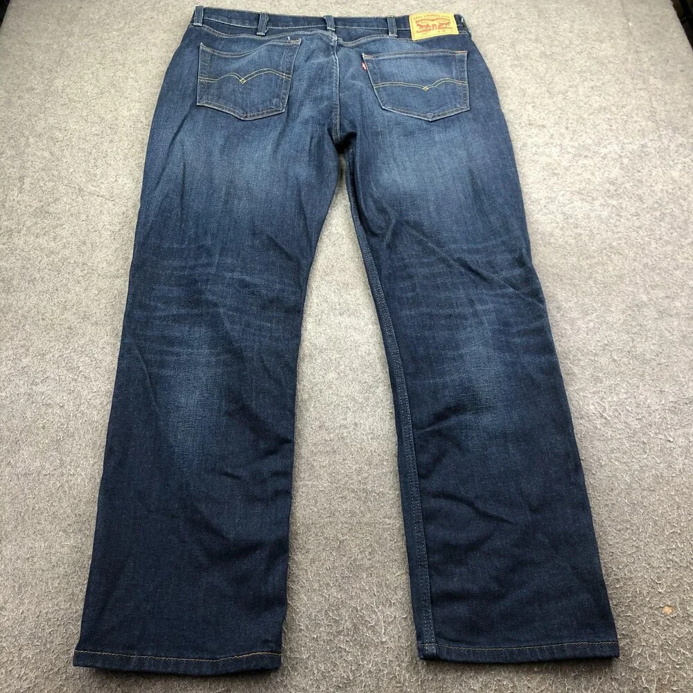 Levis 514 Jeans Mens 38x32 Blue Medium Wash Regular Straight Denim Pants Casual